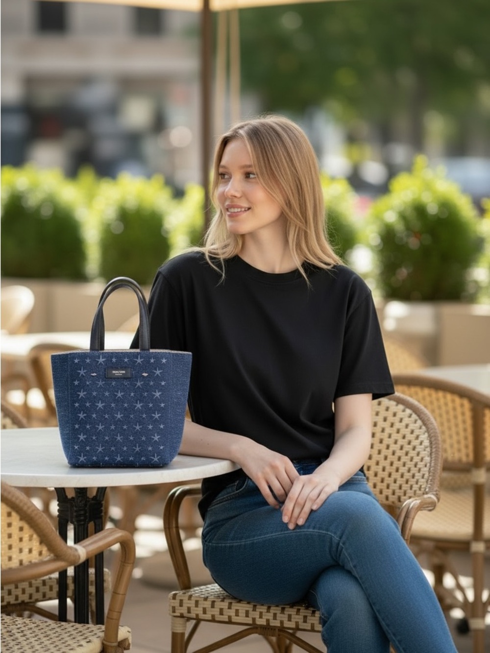Jimmy Choo Denim Tote in Navy and Black
Jimmy Choo Lenny denim tote bag - Picture 13 of 14